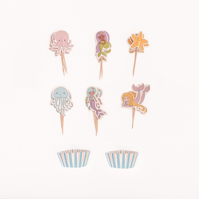 Mermaid-Themed Cupcake Kit