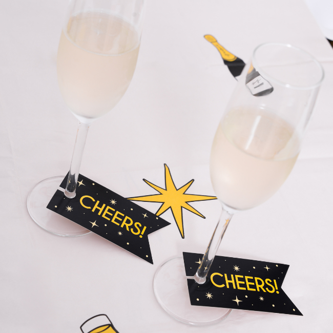 Cheers, Paper Party Glass Tags | Pack of 20