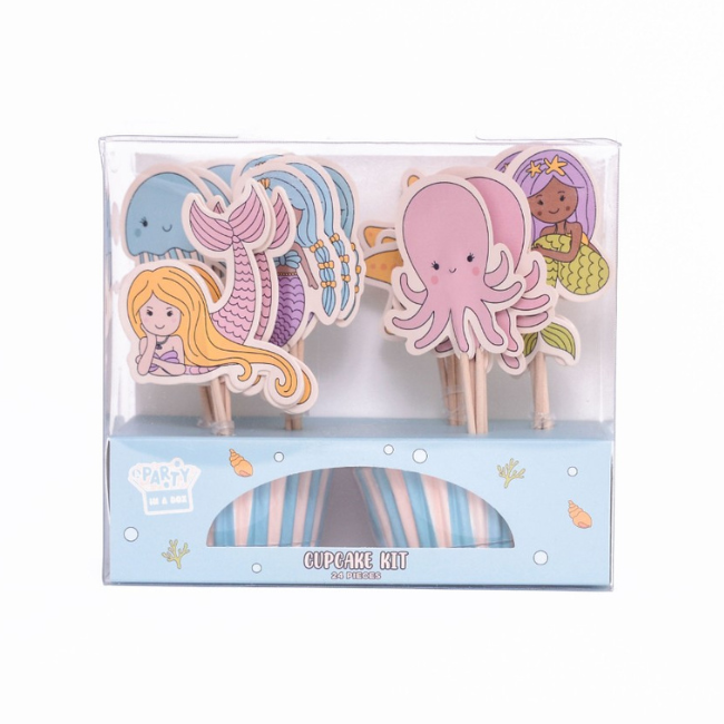 Mermaid-Themed Cupcake Kit