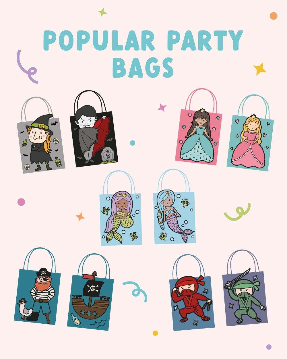 Ninja-themed Party Bags | Pack of 10