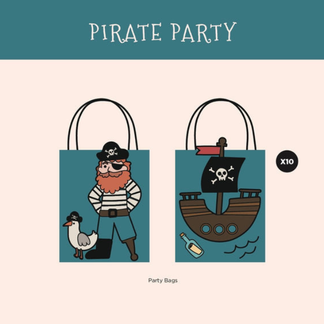 Pirate-themed Party Bags | Pack of 10